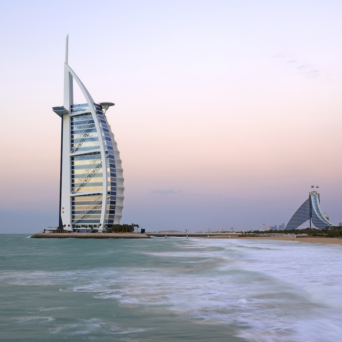 United Arab Emirates, Dubai, Jumeira beach, Hotel Mina A'Salam Madinat Jumeirah with View of Burj Al Arab hotel