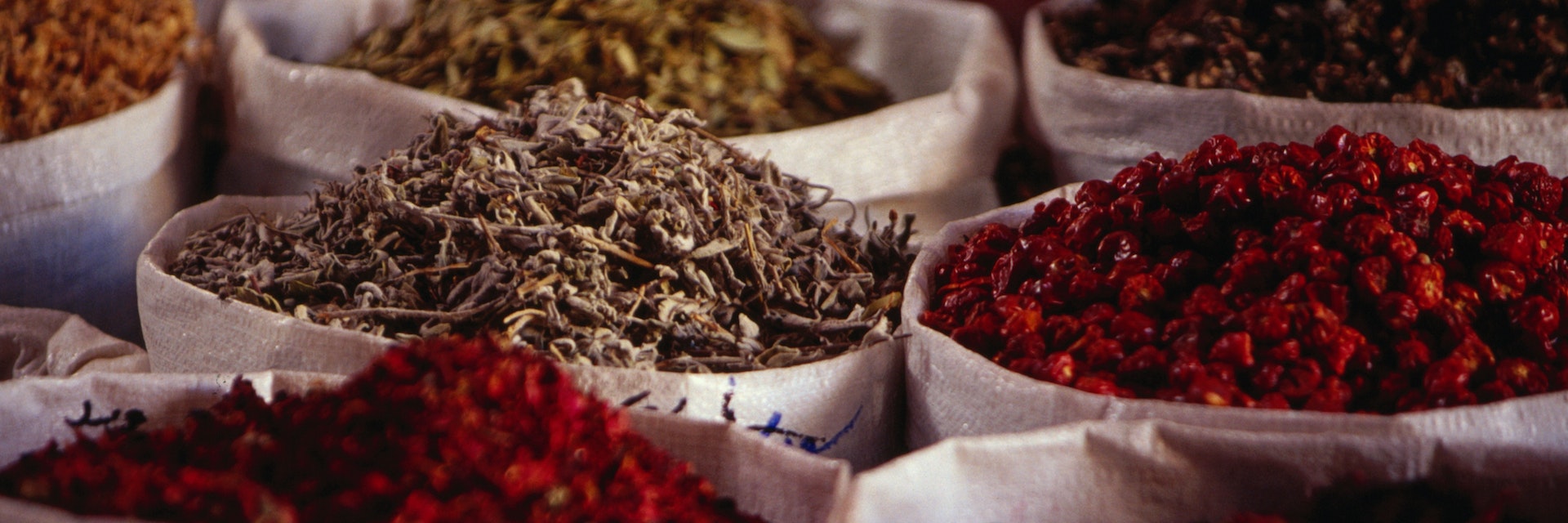 Herbs and spices for sale in spice suq.