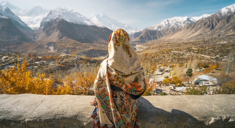 A woman wearing traditional dress sitting on wall and looking at Hunza valley in autumn season, Gilgit Baltistan in Pakistan, Asia
1217081362
alpine, karakoram, attraction, beautiful, cloud, destination, detail, high, human, landscape, local, mount, muslim, outdoor, peak, range, relax, rock, scenic, slope, stone, summit, terrain, texture, top, traditional, traveller, trip, view, woman