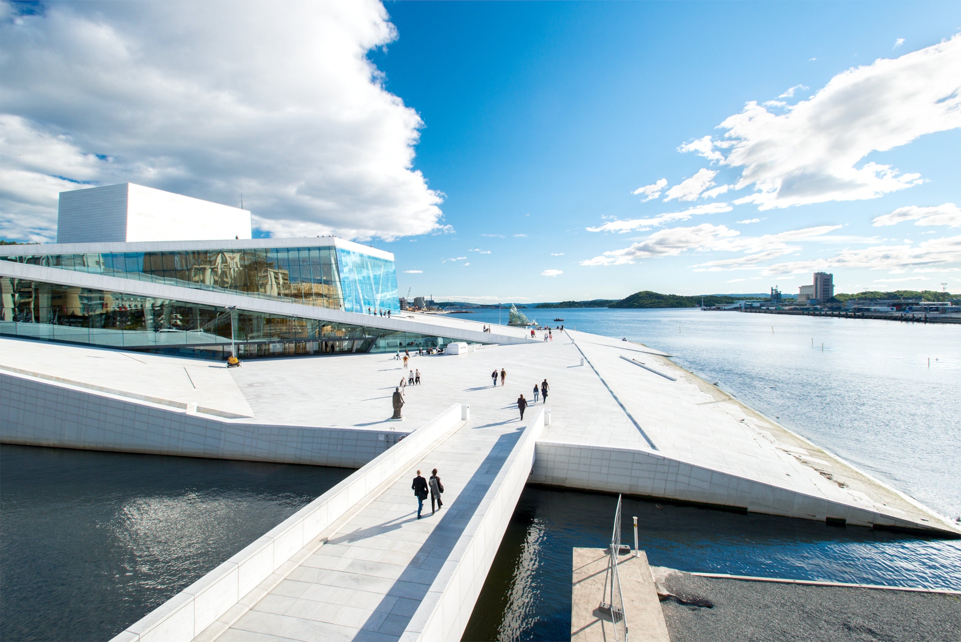 View on a side of the National Oslo Opera House which was opened on April 12, 2008 in Oslo, Norway
