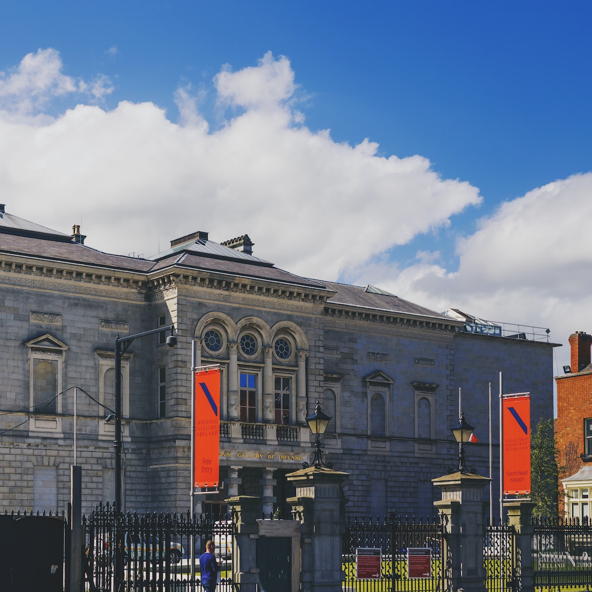 DUBLIN, IRELAND - 10th June, 2017: the beautiful architecture of the National Gallery of Ireland in Dublin city centre